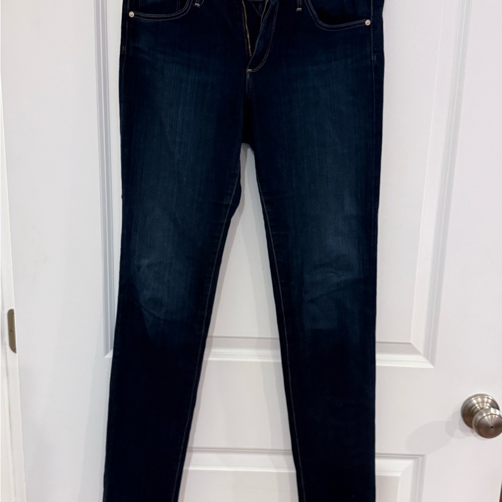 AG Adriano Goldschmied Dark Indigo Skinny, the Stilt cigarette leg size 29R
